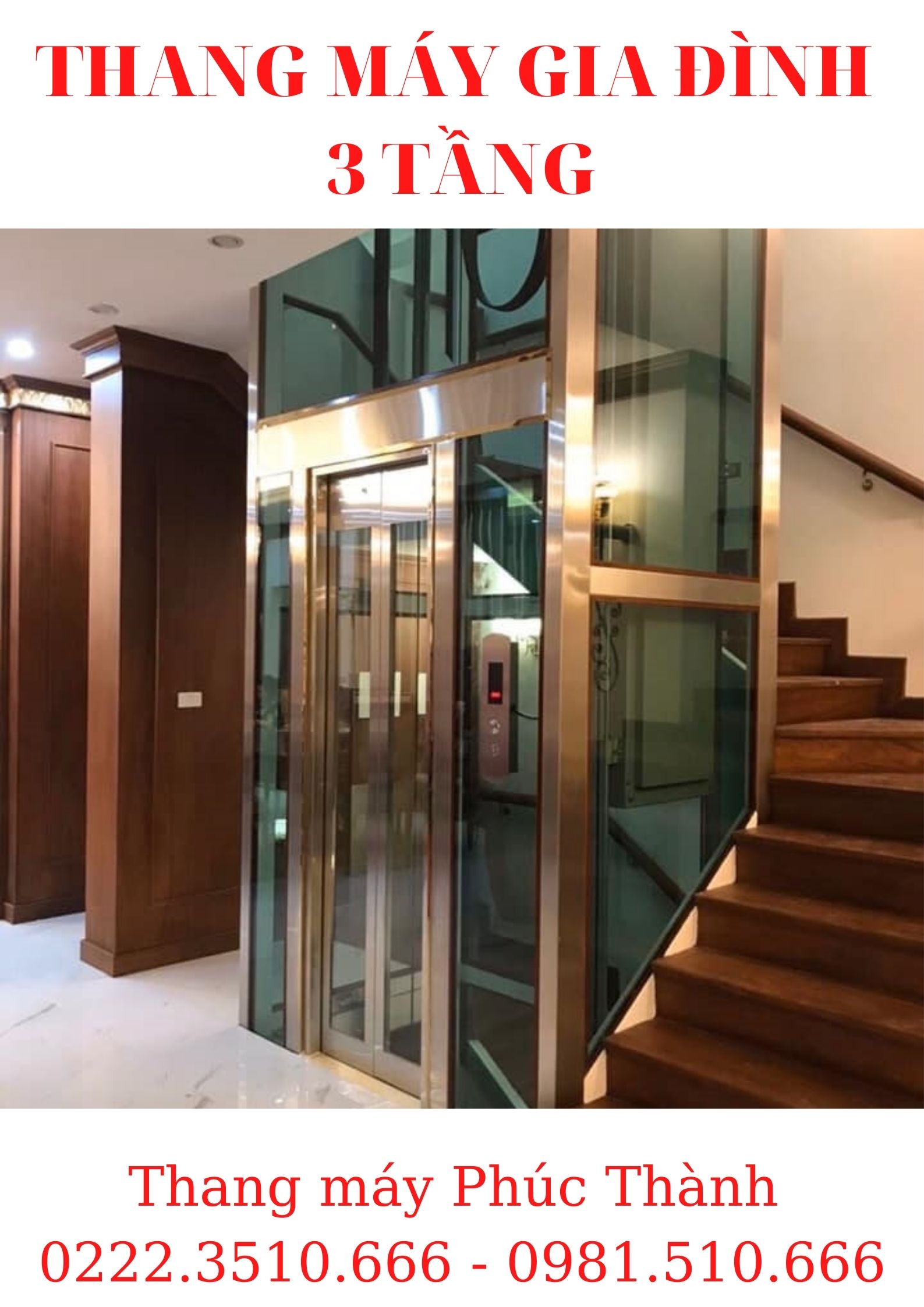 Mẫu thang máy gia đình 3 tầng